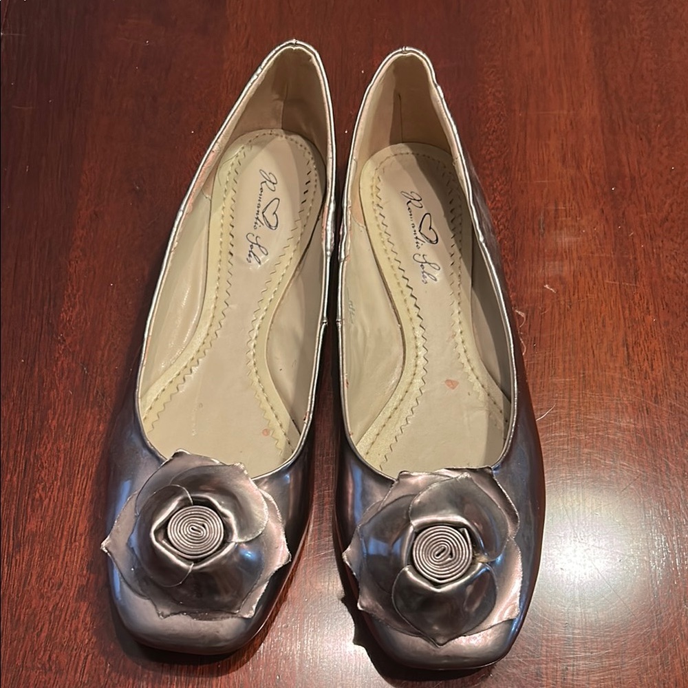 3/$36 Metallic Pewter Flats